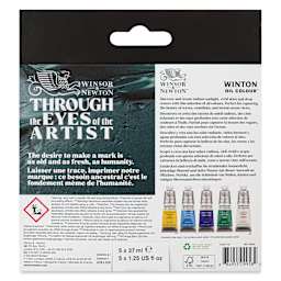 Winsor & Newton Winton Oil Colors - Seascape Set, Set of 5 colors, 37 ml tubes, back of packaging