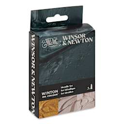 Winsor & Newton Winton Oil Colors - Set of 3, Metallic, 37 ml tubes, front of packaging
