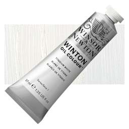 Winsor & Newton Winton Oil Color - Titanium White, 37 ml tube and swatch