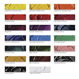 Winsor & Newton Winton Oil Paint - Set of 20, Assorted Colors, 12 ml, Tubes, swatches