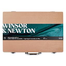 Winsor & Newton Winton Oil Colors - Set of 15 Wood Box Gift Set, Essential Colors front of case