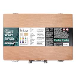 Winsor & Newton Winton Oil Colors - Set of 15 Wood Box Gift Set, Essential Colors back of case