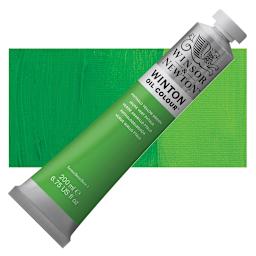 Winsor & Newton Winton Oil Color - Phthalo Yellow Green, 200 ml tube and swatch