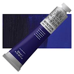 Winsor & Newton Winton Oil Color - Dioxazine Blue, 200 ml, Tube and swatch