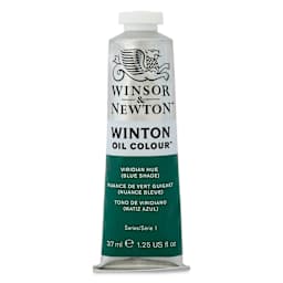 Winsor & Newton Winton Oil Color - Viridian Hue (Blue Shade), 37 ml tube, front