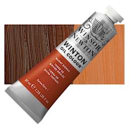 Winsor & Newton Winton Oil Color - Burnt Sienna, 37 ml tube and swatch