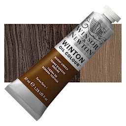 Winsor & Newton Winton Oil Color - Burnt Umber, 37 ml tube and swatch