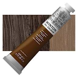 Winsor & Newton Winton Oil Color - Burnt Umber, 200 ml tube and swatch