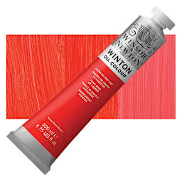 Winsor & Newton Winton Oil Color - Cadmium Red Hue, 200 ml tube and swatch