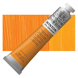 Winsor & Newton Winton Oil Color - Cadmium Yellow Deep Hue, 200 ml tube and swatch