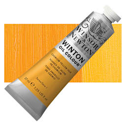 Winsor & Newton Winton Oil Color - Cadmium Yellow Hue, 37 ml tube and swatch