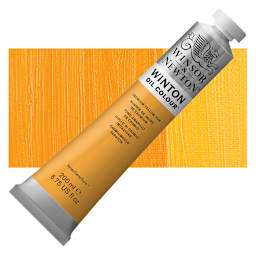 Winsor & Newton Winton Oil Color - Cadmium Yellow Hue, 200 ml tube and swatch