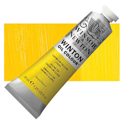 Winsor & Newton Winton Oil Color - Cadmium Yellow Light, 37 ml tube and swatch