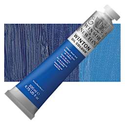 Winsor & Newton Winton Oil Color - Cobalt Blue Hue, 200 ml tube and swatch