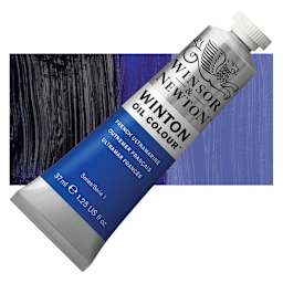 Winsor & Newton Winton Oil Color - French Ultramarine, 37 ml tube and swatch