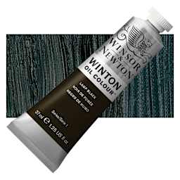Winsor & Newton Winton Oil Color - Lamp Black, 37 ml tube and swatch