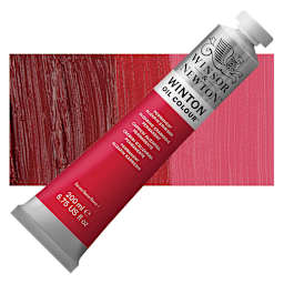 Winsor & Newton Winton Oil Color - Permanent Alizarin Crimson, 200 ml tube and swatch