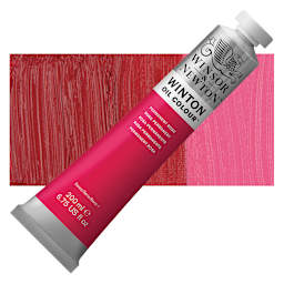 Winsor & Newton Winton Oil Color - Permanent Rose, 200 ml tube and swatch