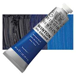 Winsor & Newton Winton Oil Color - Phthalo Blue, 37 ml tube and swatch