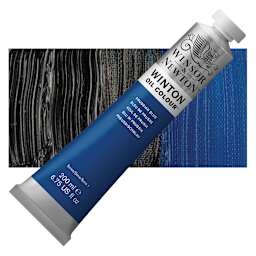Winsor & Newton Winton Oil Color - Prussian Blue, 200 ml tube and swatch