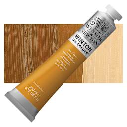 Winsor & Newton Winton Oil Color - Raw Sienna, 200 ml tube and swatch