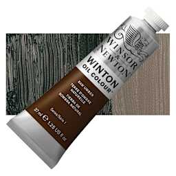 Winsor & Newton Winton Oil Color - Raw Umber, 37 ml tube and swatch