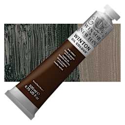 Winsor & Newton Winton Oil Color - Raw Umber, 200 ml tube and swatch