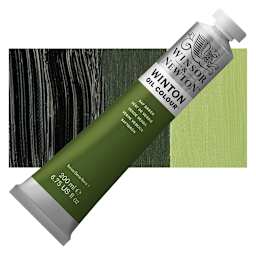 Winsor & Newton Winton Oil Color - Sap Green, 200 ml tube and swatch