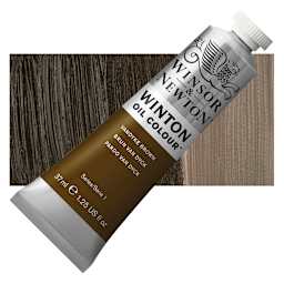 Winsor & Newton Winton Oil Color - Vandyke Brown, 37 ml tube and swatch