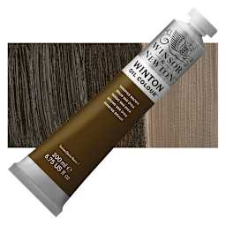 Winsor & Newton Winton Oil Color - Vandyke Brown, 200 ml tube and swatch