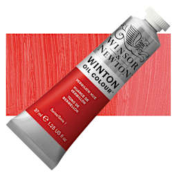 Winsor & Newton Winton Oil Color - Vermilion Hue, 37 ml tube and swatch