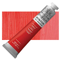 Winsor & Newton Winton Oil Color - Vermilion Hue, 200 ml tube and swatch
