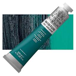 Winsor & Newton Winton Oil Color - Viridian Hue, 200 ml tube and swatch