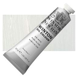Winsor & Newton Winton Oil Color - Zinc White, 37 ml tube and swatch