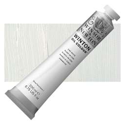 Winsor & Newton Winton Oil Color - Zinc White, 200 ml tube and swatch