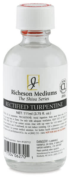 Richeson Shiva Rectified Turpentine - Front of bottle
