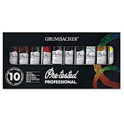 Grumbacher Pre-Tested Artists' Oil Paint Sets - Front of package of 10-Color Sampler Set