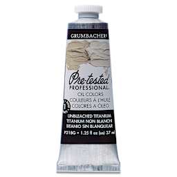Grumbacher Pre-Tested Artists' Oil Color - Unbleached Titanium White, 1.25 oz tube