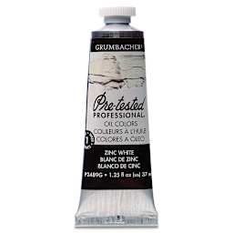 Grumbacher Pre-Tested Artists' Oil Color - Zinc White, 1.25 oz tube