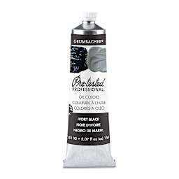 Grumbacher Pre-Tested Artists' Oil Color - Ivory Black, 5 oz tube