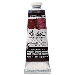 Grumbacher Pre-Tested Artists' Oil Color - Cadmium Red Deep, 1.25 oz tube