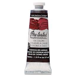 Grumbacher Pre-Tested Artists' Oil Color - Cadmium Red Medium, 1.25 oz tube