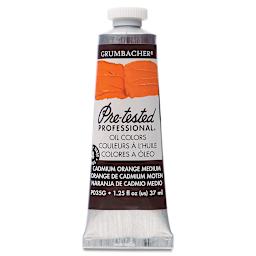 Grumbacher Pre-Tested Artists' Oil Color - Cadmium Orange Medium, 1.25 oz tube