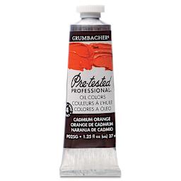 Grumbacher Pre-Tested Artists' Oil Color - Cadmium Orange, 1.25 oz tube