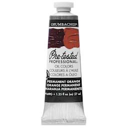 Grumbacher Pre-Tested Artists' Oil Color - Permanent Orange, 1.25 oz tube