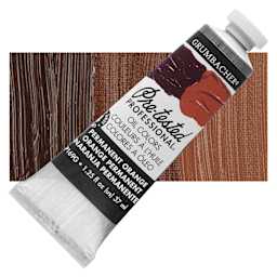 Grumbacher Pre-Tested Artists' Oil Color - Permanent Orange, 1.25 oz tube and swatch