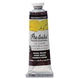 Grumbacher Pre-Tested Artists' Oil Color - Hansa Yellow, 1.25 oz tube