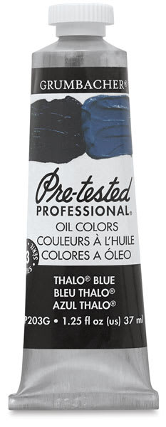 Grumbacher Pre-Tested Artists' Oil Paints - Upright tube of Thalo Blue
