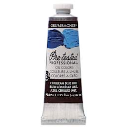 Grumbacher Pre-Tested Artists' Oil Color - Cerulean Blue Hue, 1.25 oz tube
