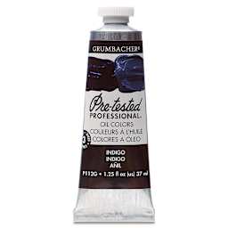Grumbacher Pre-Tested Artists' Oil Color - Indigo Blue, 1.25 oz tube